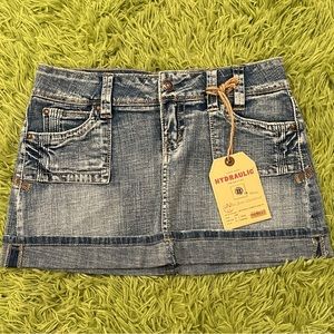 NWT Hydraulic Denim Mini Skirt